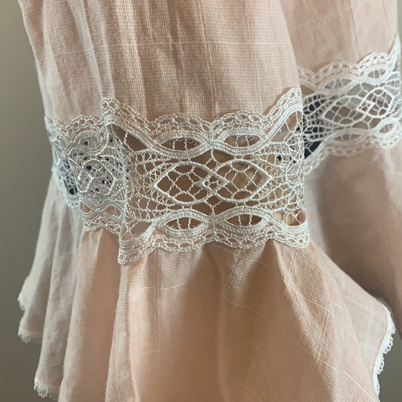 Jonathan Simkhai Peach Voile Lace Blouse - Picture 4 of 7